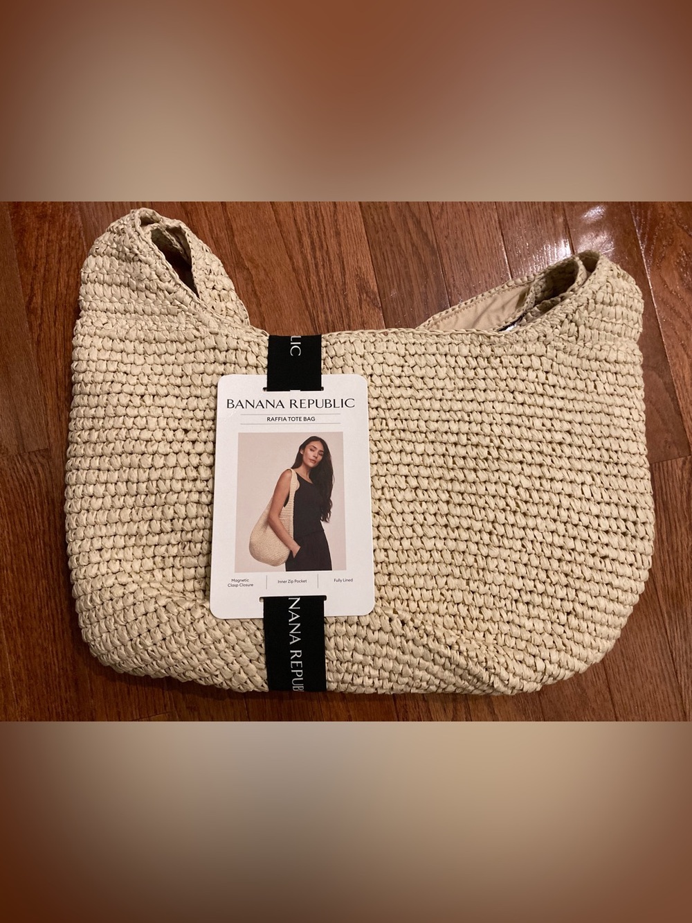 Banana Republic Raffia Tote Bag Natural Straw